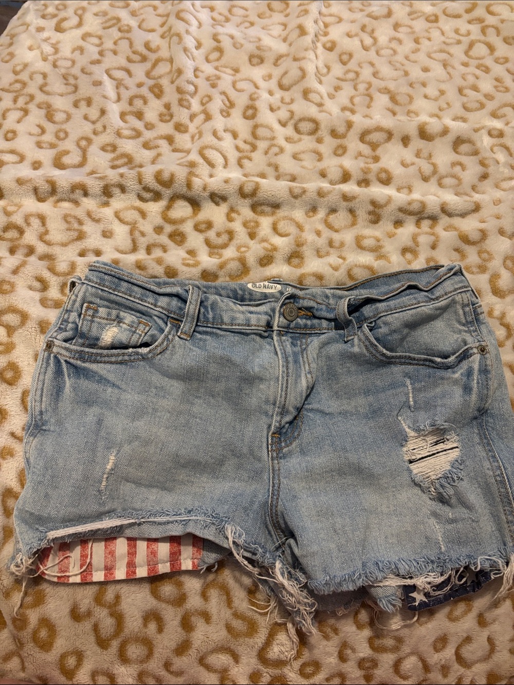 Old Navy Light Blue Distressed Denim Cutoff Shorts